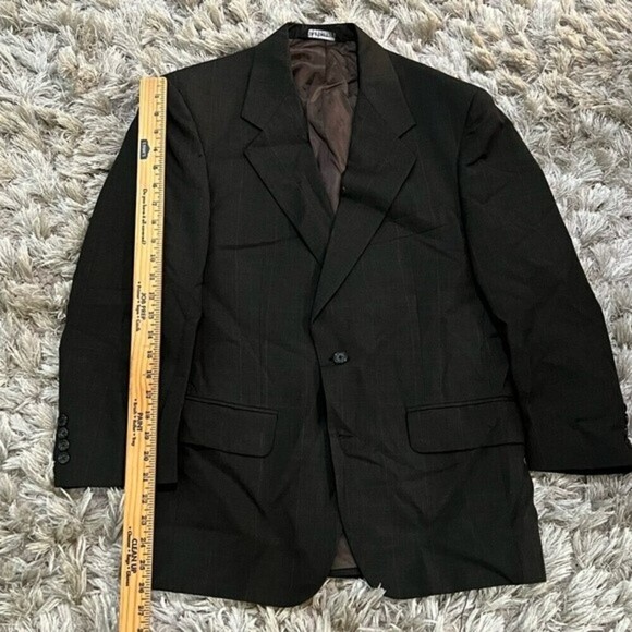 VTG Burberry Mens 38R Black Blazer Sport Coat Two Button - Picture 6 of 12